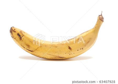 Single banana isolated on white background Single banana isolated on white background 63407928