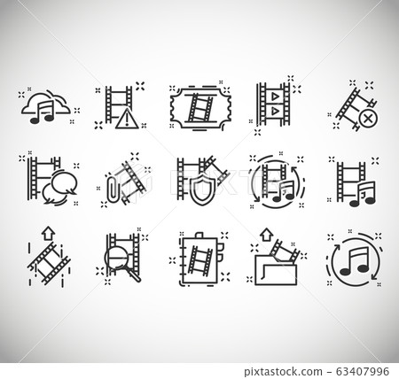 Set of Video Content Related Line Icons 63407996