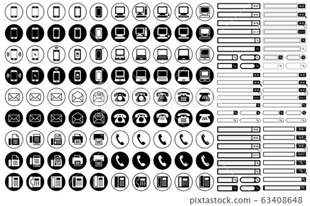 Search window, phone, personal computer, mail, fax icon Search window, phone, personal computer, mail, fax icon 63408648
