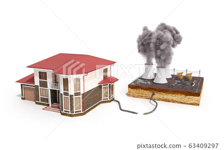 The concept of ecologically clean energy The house The concept of ecologically clean energy The house 63409297