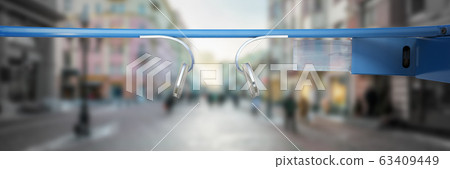 Interactive glasses 3d render on white background Interactive glasses 3d render on white background 63409449