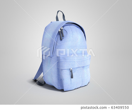 Backpack bag school 3d render on grey 63409550