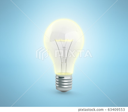 Lighting Bulb 3d render on blue background Lighting Bulb 3d render on blue background 63409553