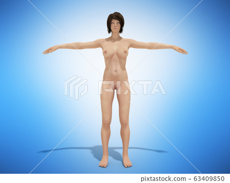 A woman body for books on anatomy 3d render on 63409850