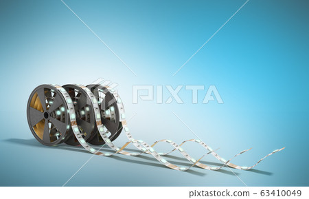 Diode strip Led lights tape in holder close-up 3d Diode strip Led lights tape in holder close-up 3d 63410049