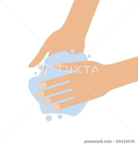 Wash your hands with soap sign virus protection 63410550