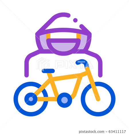 Bike Theft Icon Vector Outline Illustration 63411117