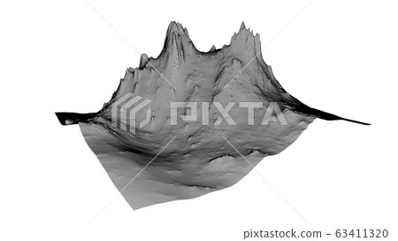 Abstract 3d wire-frame landscape. Blueprint style 63411320