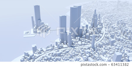 A modern city facing the sea 63411382