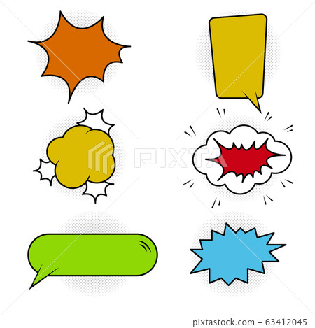 Pop art clouds to insert text vector set 63412045