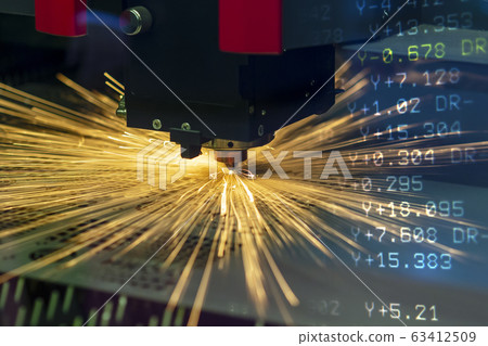 The abstract scene ofn fiber laser cutting machine 63412509