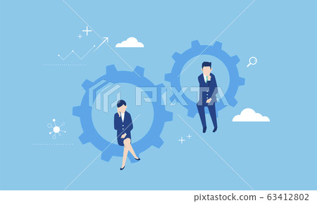 Business person, illustration of dual working - Stock Illustration ...