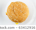 Fried fish hamburger 63412916
