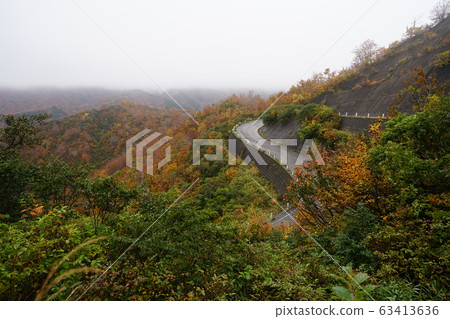 Autumn leaves on the Ginzan-daira side of the Edo-ori Pass on Route 352 Autumn leaves on the Ginzan-daira side of the Edo-ori Pass on Route 352 63413636