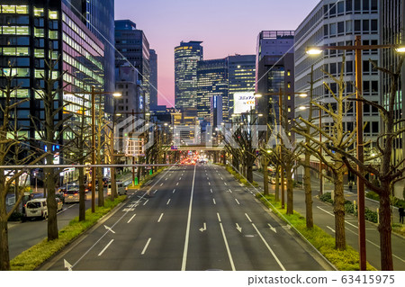 愛知縣名古屋城市景觀櫻通夜景 愛知縣名古屋城市景觀櫻通夜景 63415975
