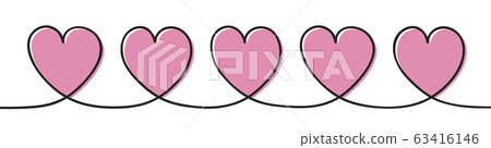 Concept of a hand drawn hearts - banner. Concept of a hand drawn hearts - banner. 63416146