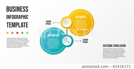 Colorful infograph with business symbols. Vector 63416171