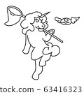 cute anthropomorphic vector unicorn with butterfly 63416323