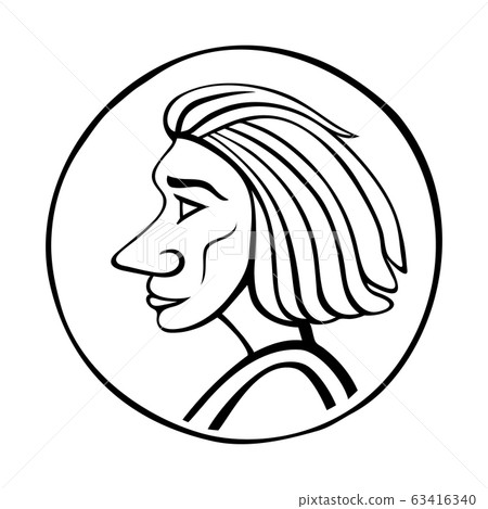 Vector illustration girl profile head 63416340