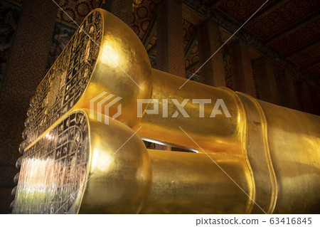 Legs of Reclining Buddha statue at Wat Pho Legs of Reclining Buddha statue at Wat Pho 63416845