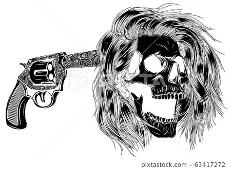Pistol at the temple, vector illustration design Pistol at the temple, vector illustration design 63417272