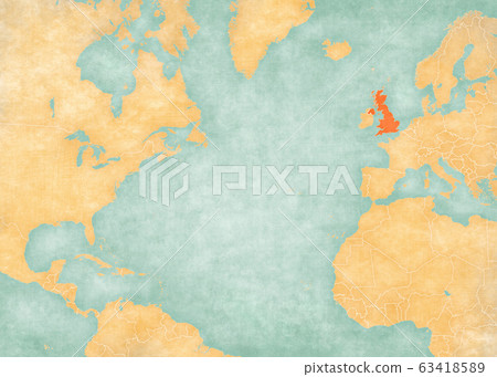 Map of North Atlantic Ocean - United Kingdom - Stock Illustration ...