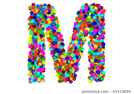 Letter M from confetti. 3D rendering - Stock Illustration [63418694 ...