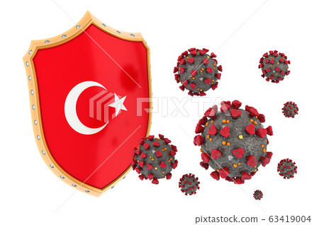 Protection of Turkey from coronavirus. 3D Protection of Turkey from coronavirus. 3D 63419004