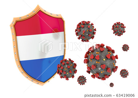 Protection of the Netherlands from coronavirus. 3D Protection of the Netherlands from coronavirus. 3D 63419006