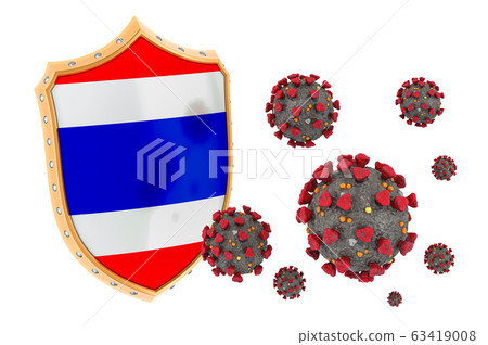 Protection of Thailand from coronavirus. 3D Protection of Thailand from coronavirus. 3D 63419008