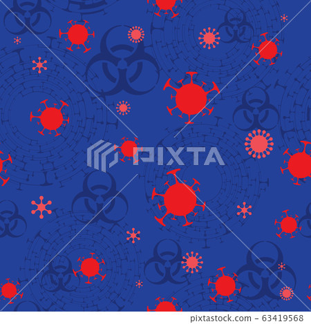Corona Virus Outbreak Red and Blue Vector Pattern - Stock Illustration ...