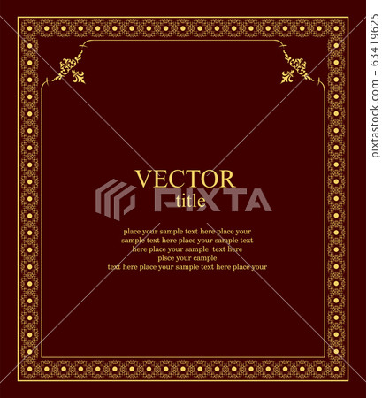 Gold ornament on dark background. Can be used as invitation card. Vector illustration 63419625