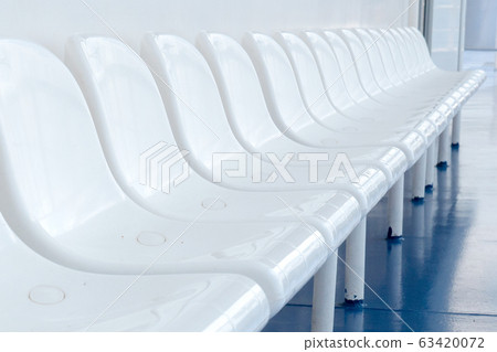 Hospitals prepare for coronavirus COVID-19. Empty white seats of public place. Quarantine concept. Tighten borders all over the world. nCov spreads globally. Healthcare and medicine. SARS-like disease Hospitals prepare for coronavirus COVID-19. Empty white seats of public place. Quarantine concept. Tighten borders all over the world. nCov spreads globally. Healthcare and medicine. SARS-like disease 63420072