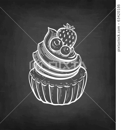 Chalk sketch of rum baba. 63420186