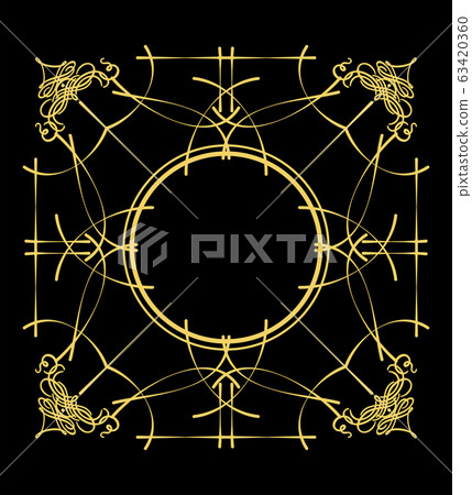 Gold ornament on black background. Can be used as - Stock Illustration ...