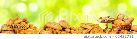 Wide panoramic photo bread products Wide panoramic photo bread products 63421751