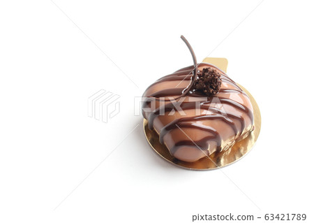 Square coffee and chocolate mousse pillow dessert 63421789