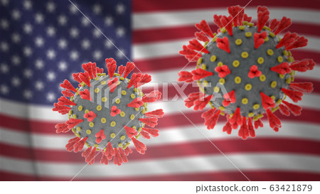 Concept of new coronavirus epidemic outbreak in USA 63421879