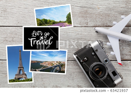 Travel concept with vacation photos Travel concept with vacation photos 63421937