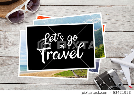Travel concept with vacation photos 63421938