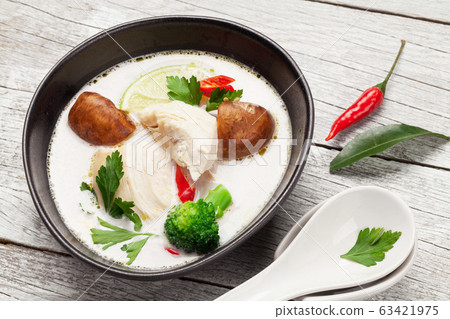 Tom Kha traditional Thai soup Tom Kha traditional Thai soup 63421975