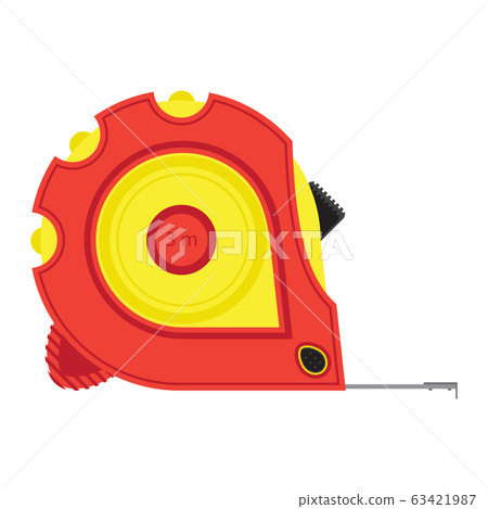 Hand Holding Roulette Construction Tool. Industrial Measure Tape Icon Isolated on White Background Hand Holding Roulette Construction Tool. Industrial Measure Tape Icon Isolated on White Background 63421987