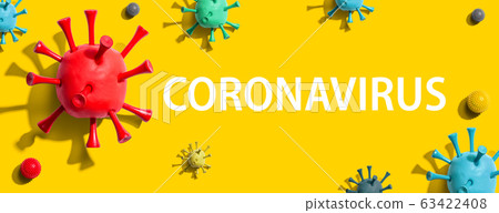 Coronavirus theme with virus craft objects 63422408