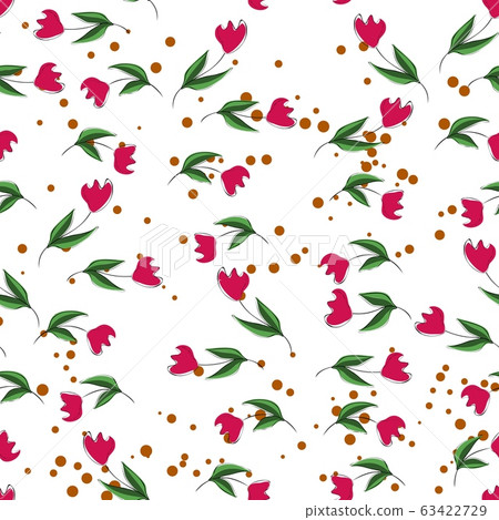 Abstract tulips on a white background. 63422729