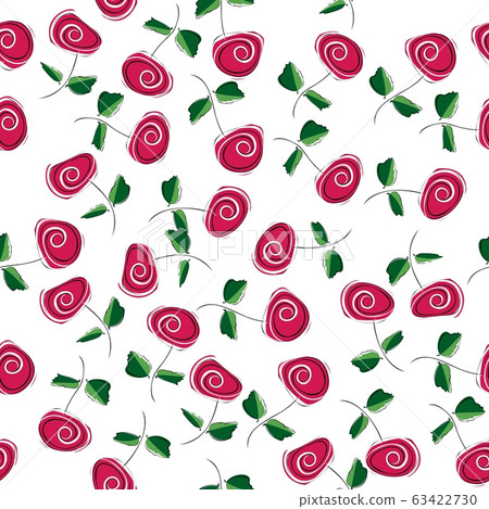 Abstract roses on a white background. 63422730