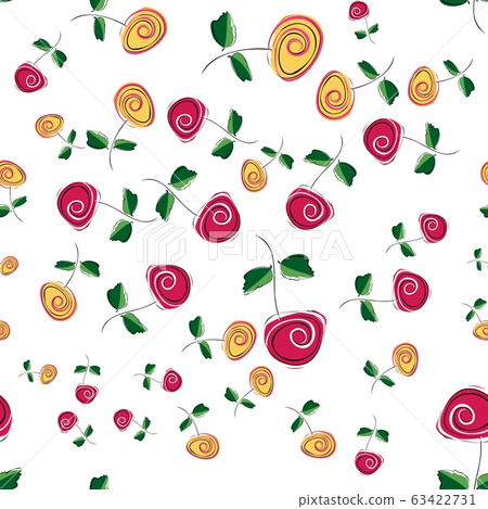 Abstract roses on a white background. Abstract roses on a white background. 63422731