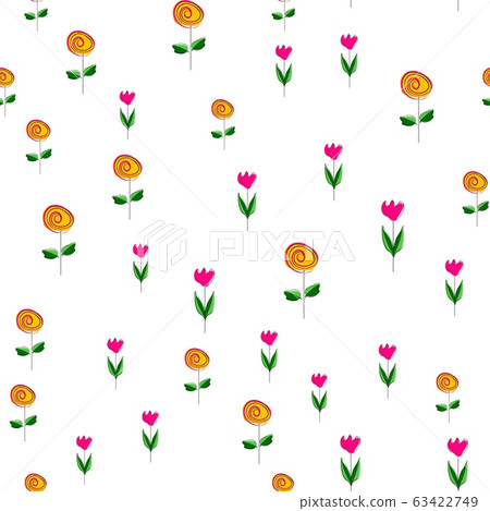 Tulips and roses on a white background. Tulips and roses on a white background. 63422749