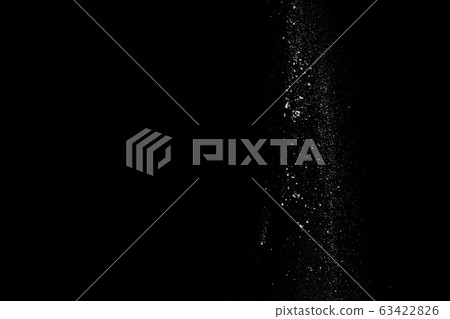Started splash of white flour powder on black Started splash of white flour powder on black 63422826