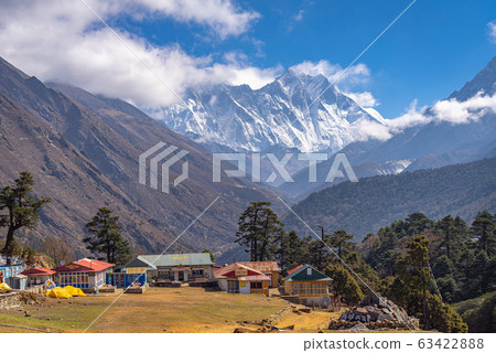 Tengboche is a village in Nepal, located at 3,867 metres. Tengboche Monastery, which is the largest Buddhist gompa in the Khumbu region. 63422888