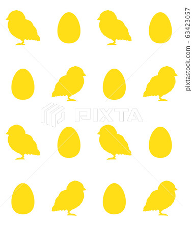 Vector seamless pattern of yellow chick and egg - Stock Illustration ...